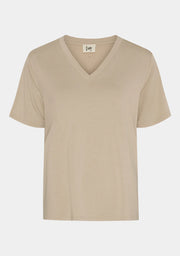 Isay - Gritt V-neck tee - Sand