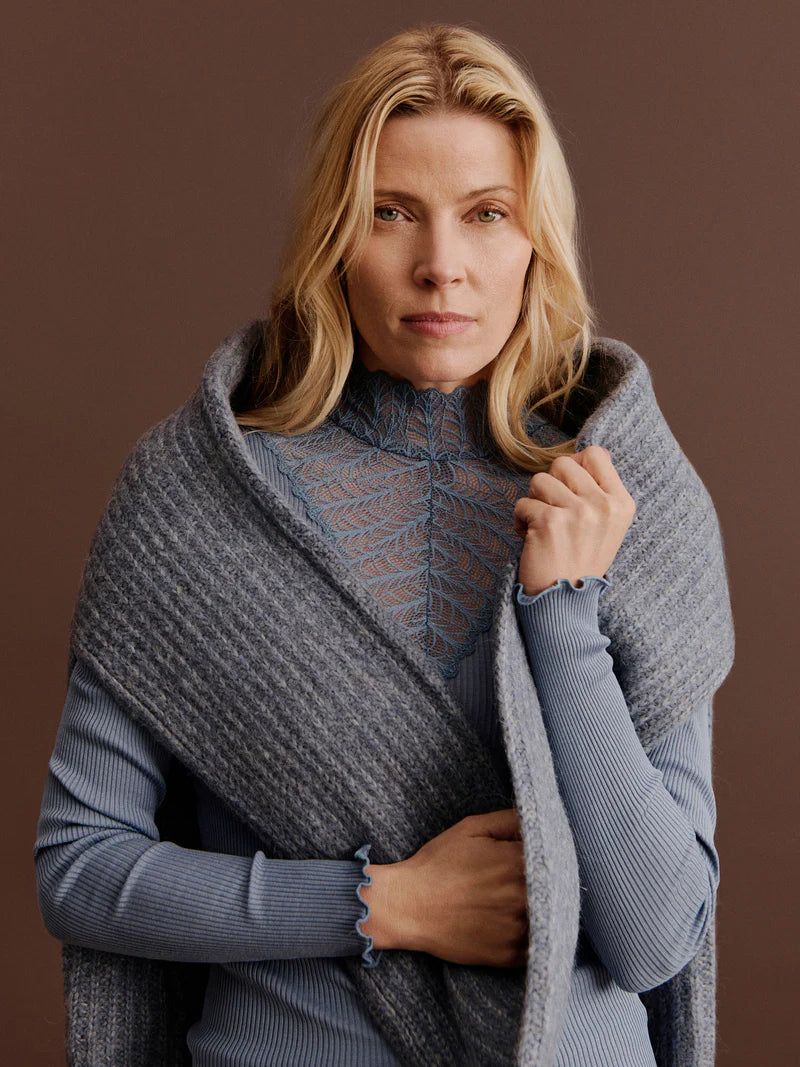 Rosemunde - Tulip wool knit pullover - infinity melange
