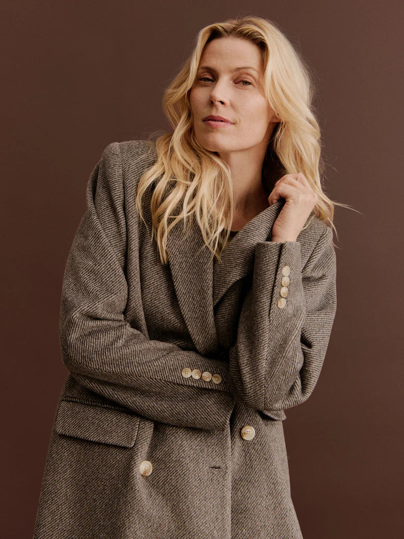 Rosemunde - Tova LS long coat - light grey