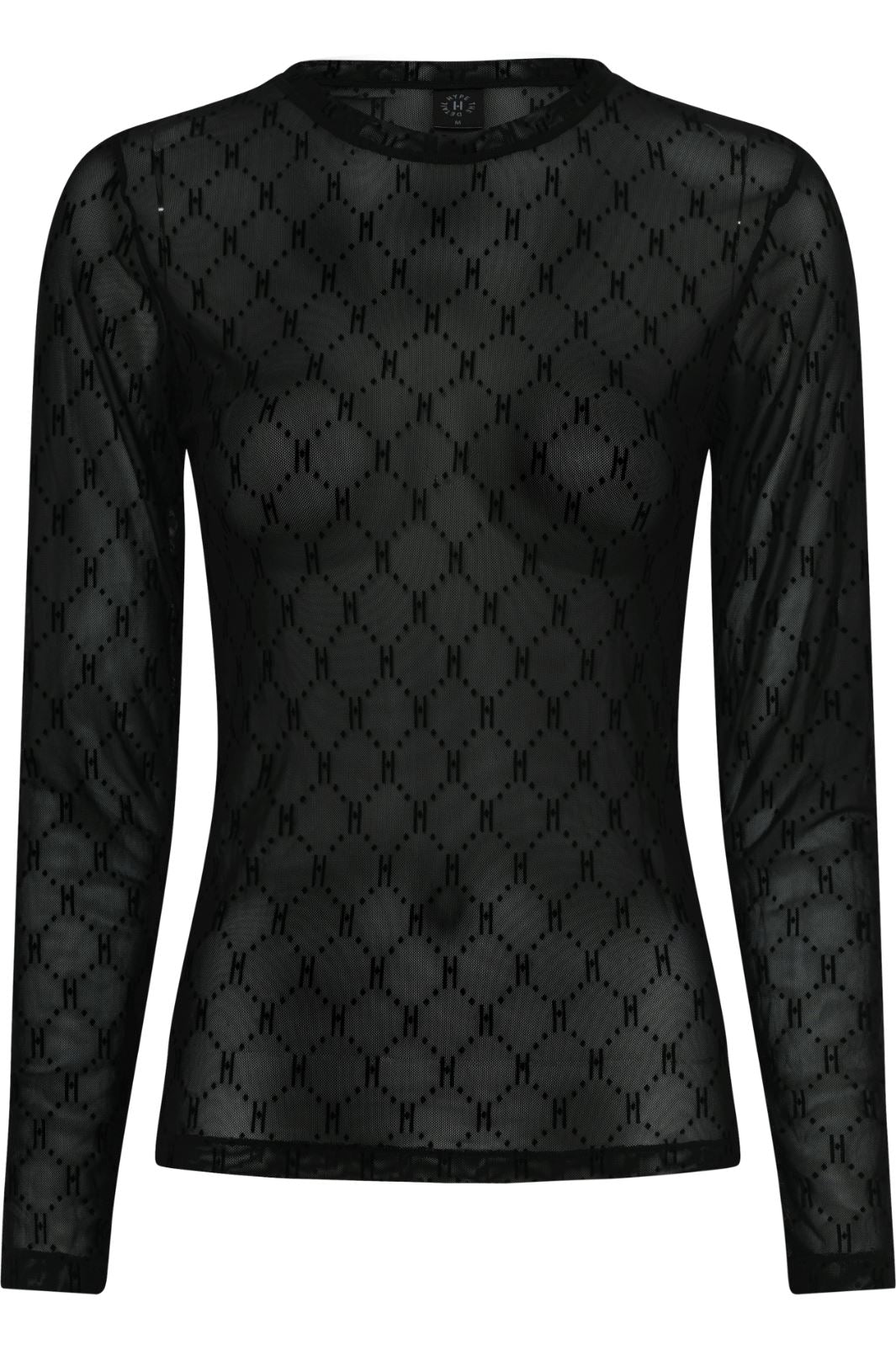 Hype the detail - Mesh blouse logo - Black