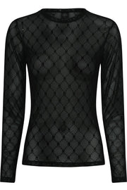 Hype the detail - Mesh blouse logo - Black