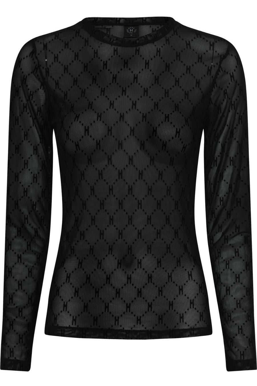 Hype the detail - Mesh blouse logo - Black