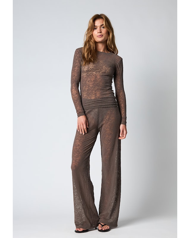 Hype the Detail - Lace mesh bluse - Moro