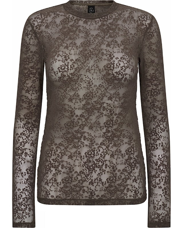 Hype the Detail - Lace mesh bluse - Moro