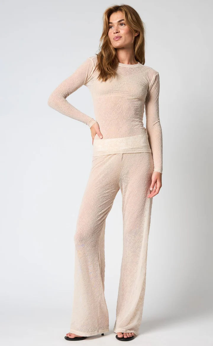 Hype the Detail - Lace Mesh Pants - Powder
