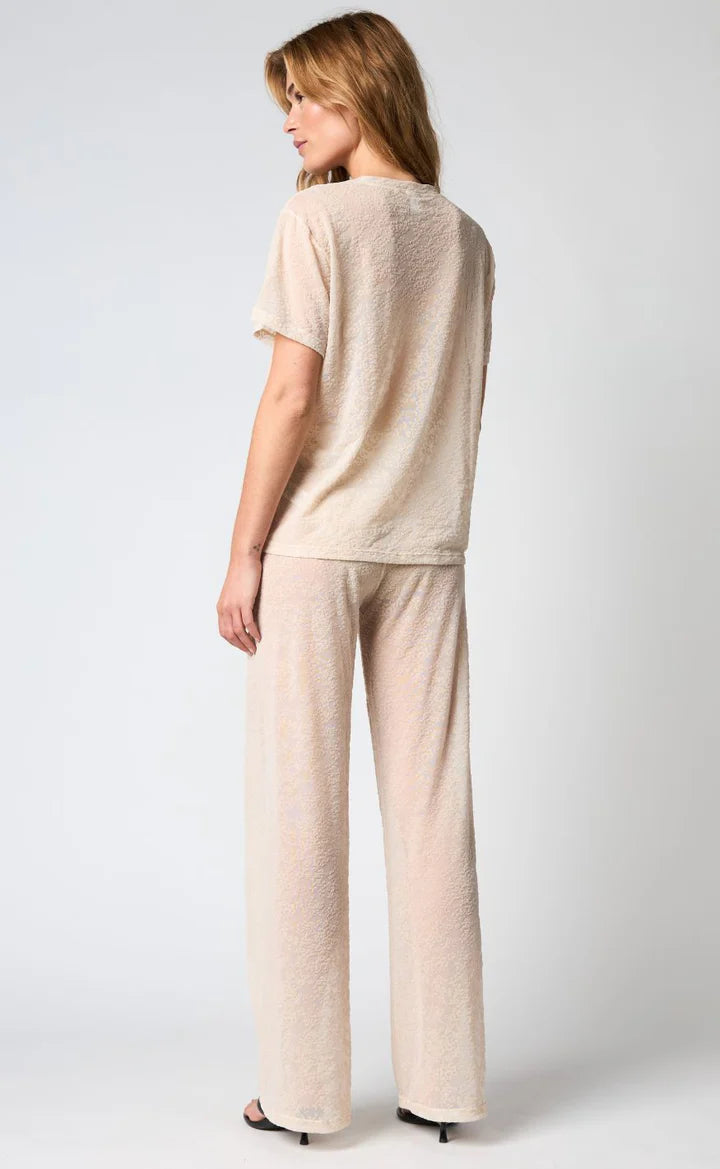Hype the Detail - Lace mesh T-shirt - Powder