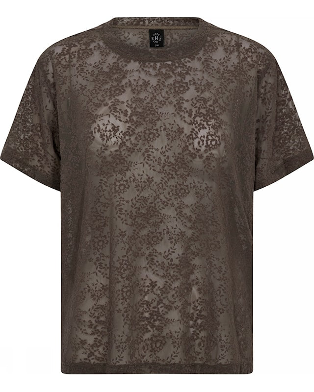 Hype the Detail - Lace mesh T-shirt - Moro