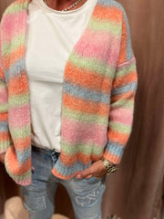 Boho Love - strik  Cardigan - Pink Mix