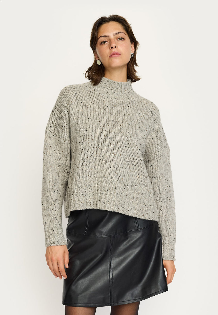 Soft Rebels - Nemo high neck knit - Grey