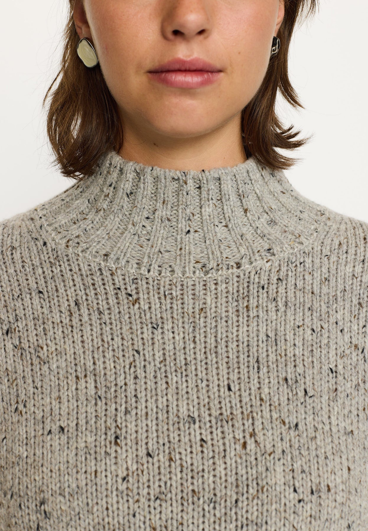 Soft Rebels - Nemo high neck knit - Grey