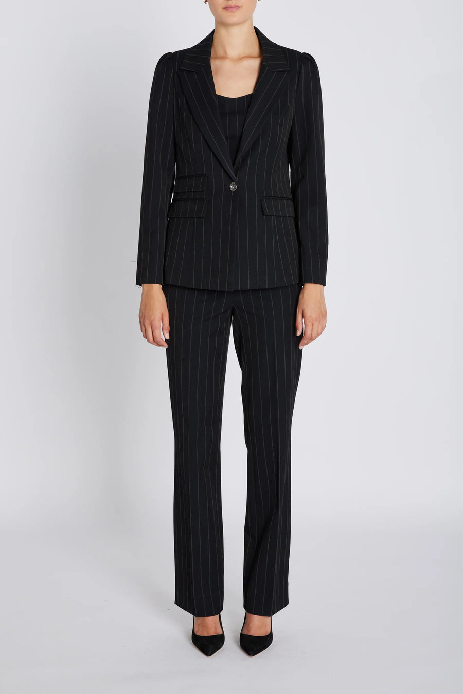 Bruuns Bazaar - Hydrangea Nora Blazer - Black Pinstripe