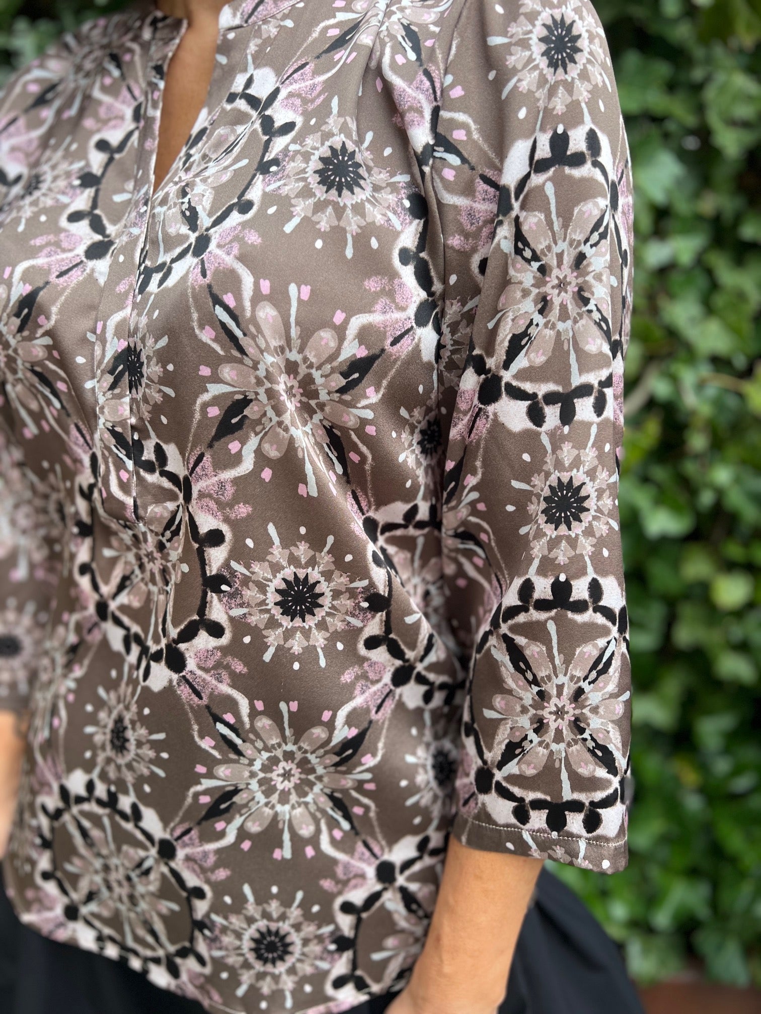 PBO - silky Bali Blouse - Pink/Sand