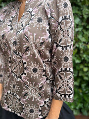 PBO - silky Bali Blouse - Pink/Sand