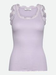 RoseMunde - Babette Silk U-neck Lace Top - Purple