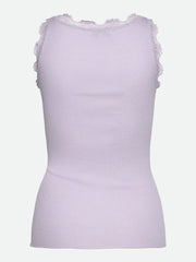 RoseMunde - Babette Silk U-neck Lace Top - Purple