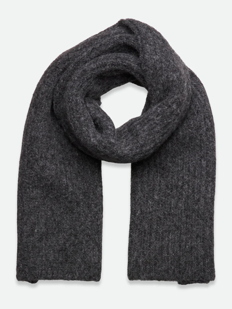 Rosemunde - Tulip wool knit scarf - Medium grey melange
