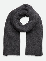 Rosemunde - Tulip wool knit scarf - Medium grey melange