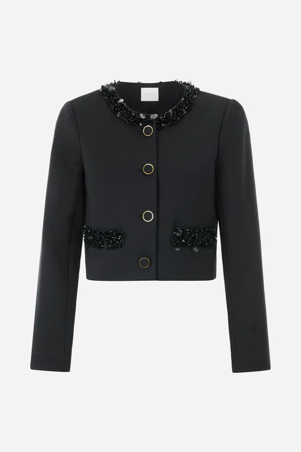 Rich & Royal - Cropped scuba jacket - Black