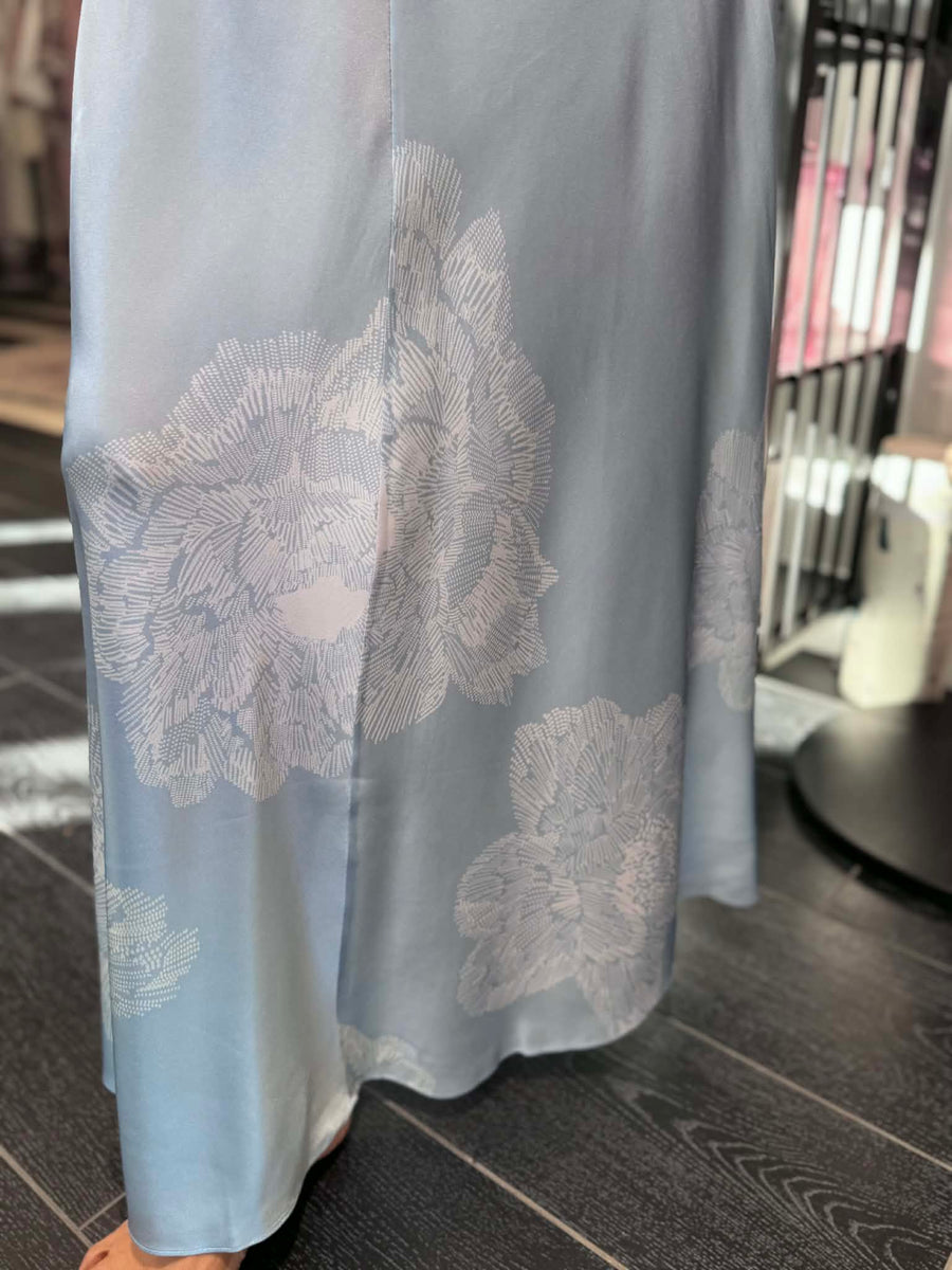 Charlotte Sparre - Dot flower long smooth dress - Blue