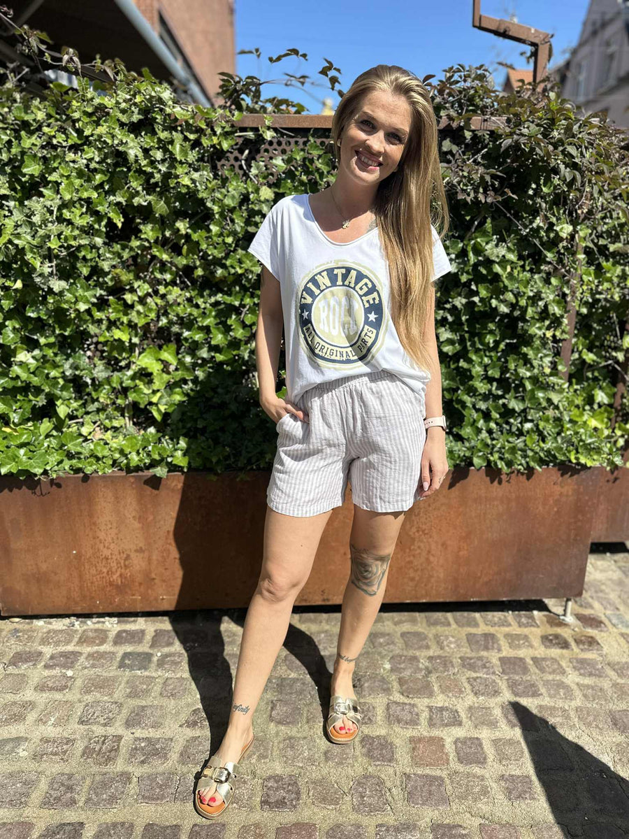Bruun & Stengade - Stribet hør shorts