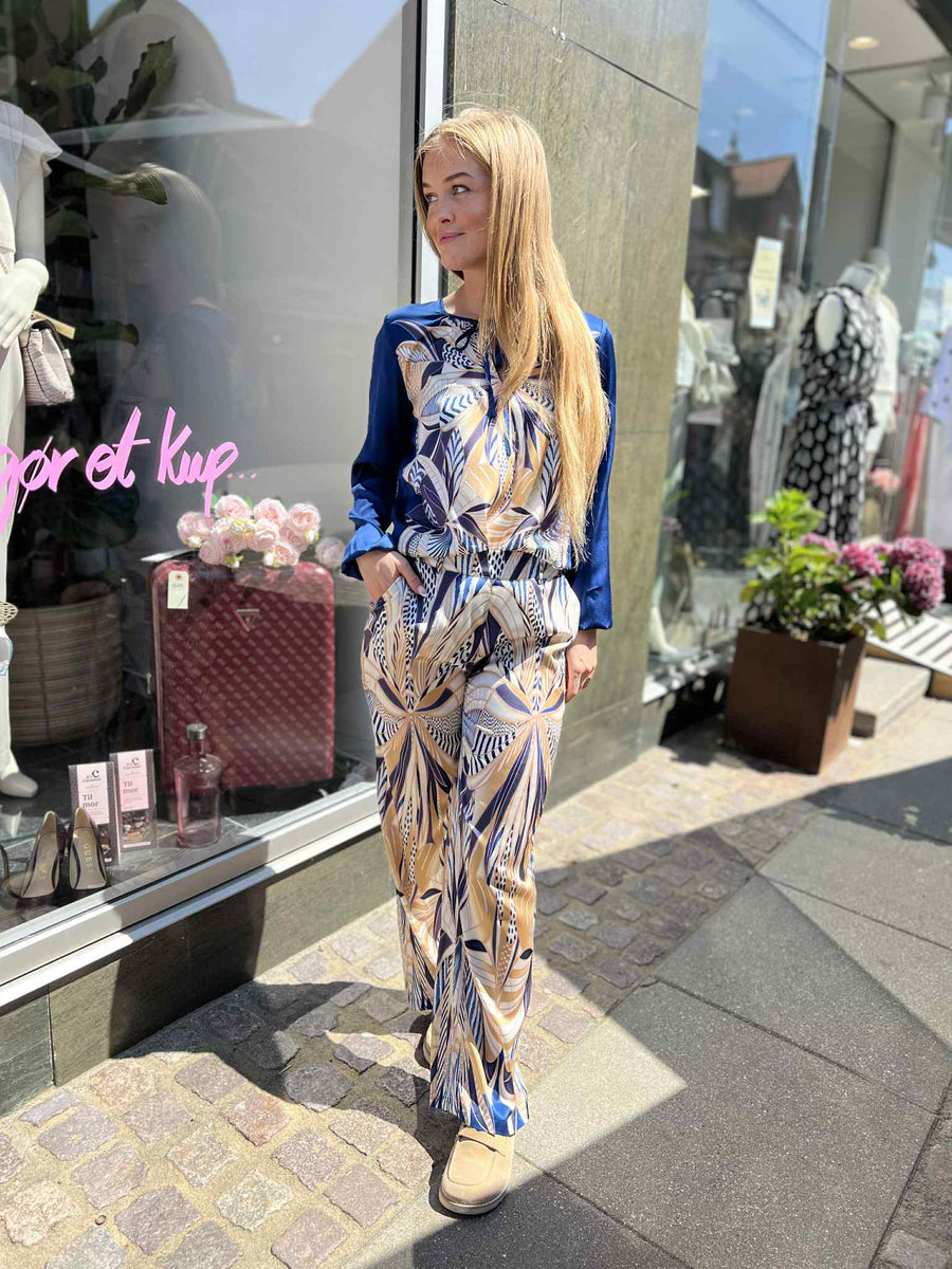 Charlotte Sparre - Margot wide pants - blue/taupe