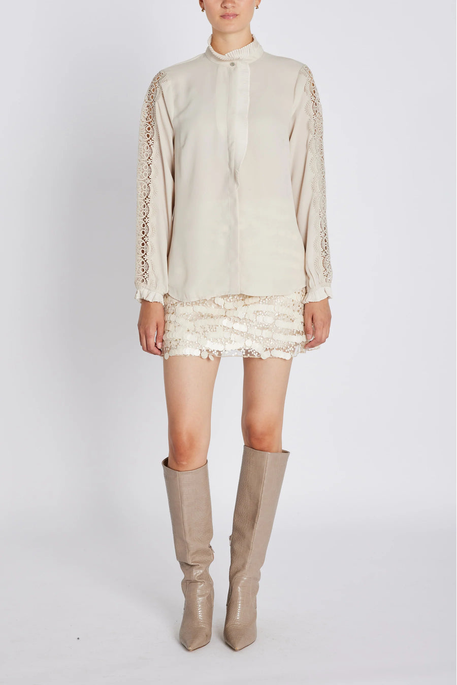 Bruuns Bazaar - Camilla Venya Shirt - Silver cloud