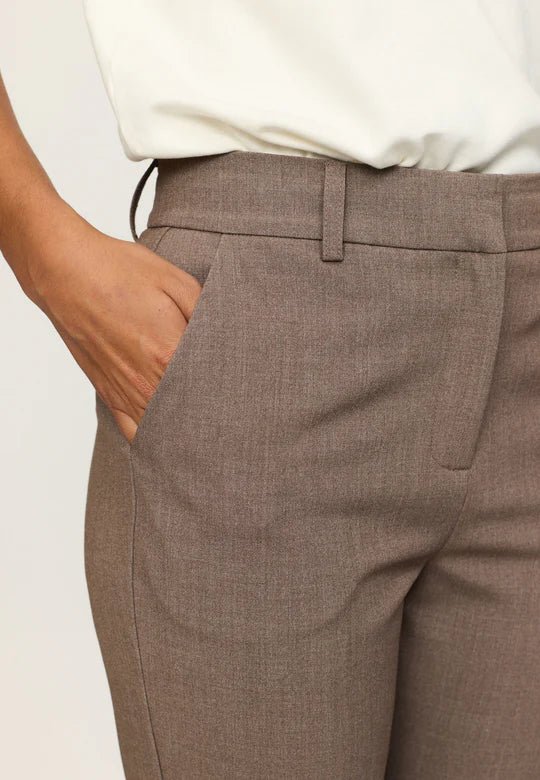 Soft Rebels - Vilja mid waist pant - coffee quartz